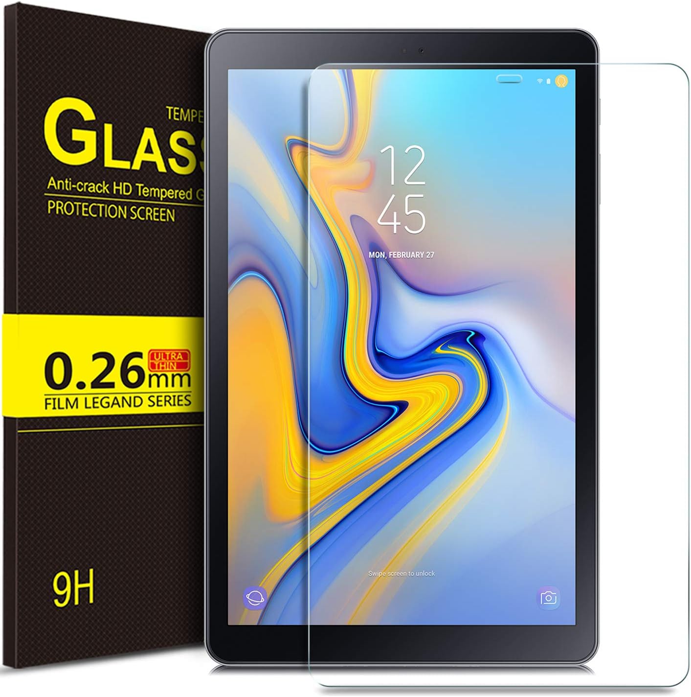 Luibor Screen Protector for Samsung Galaxy Tab A 10.5 HD Tempered Glass Screen Protector Fitting Samsung Galaxy Tab A 10.5 2018 SM-T590(Wi-Fi) & SM-T595(LTE) Tablet (1pcs)