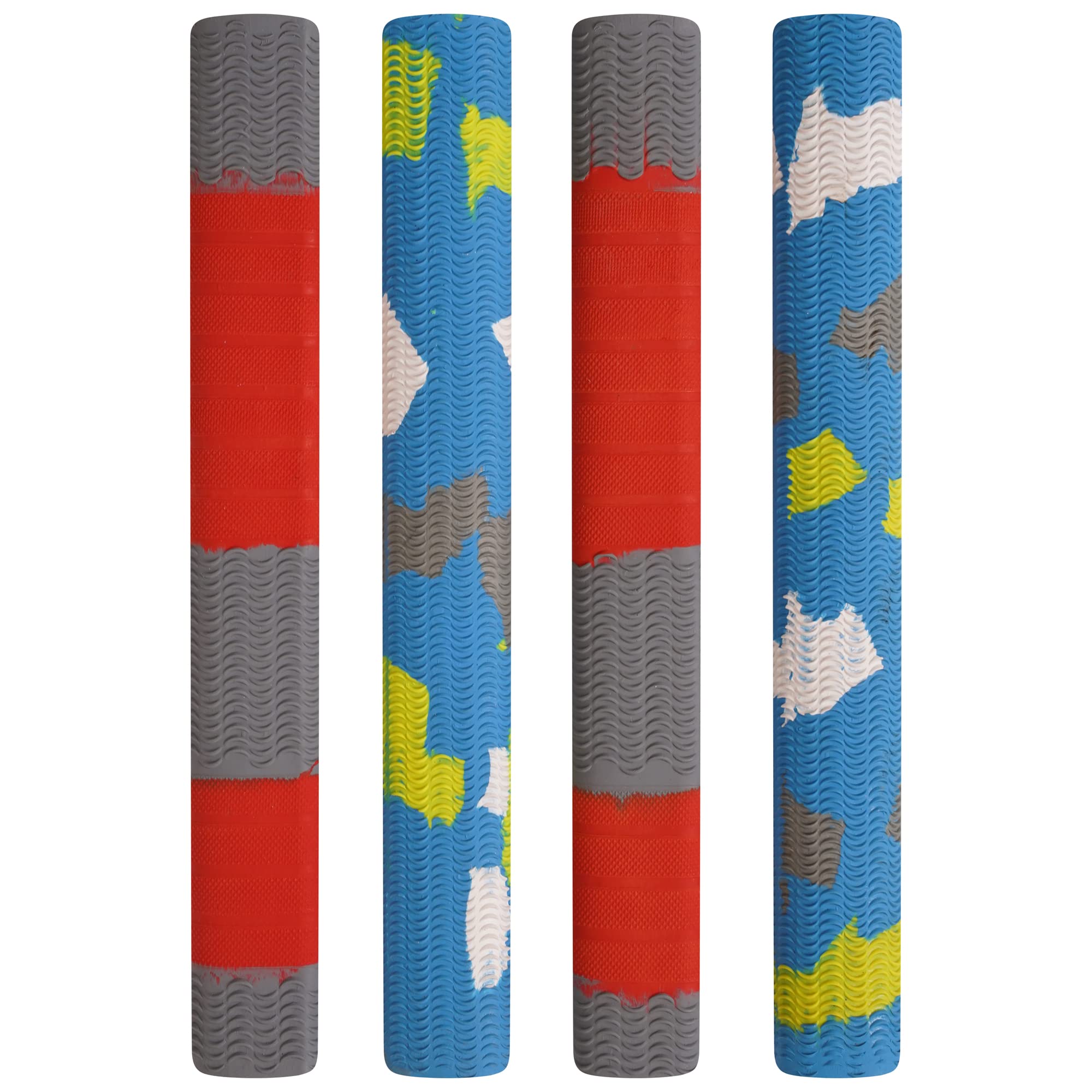 Cricket Bat Grips - Excellent Shock Absorption Bat Durable Rubber Grips with Soft Feel (Red Camo (Pack 4))