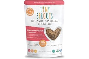 Tiny Sprouts Organic Milled Chia & Flax Seed Digestion Blend + Full Serving Probiotic + Vitamin D3 I Superseed Booster for Ba