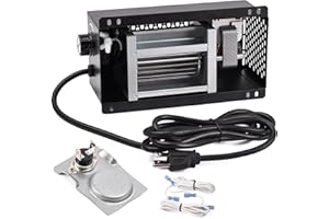HIORUCET S31105 Blower with Thermostat for GHP Group, Majestic/Monessen(MHSC Brands), Majestic Dutchwest Windsor, CFM US Century Plate Steel Freestanding Wood Stove Fireplace, Drolet Stove, Squirrel Cage.