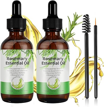 GOFLORDEN Rosemary Essential Oil Hair Growth Loss Scalp Skin Care 2x60ml Unisex