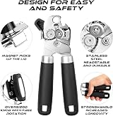 Wellehomi Can Opener Manual Heavy Duty Stainless Steel with Magnet view 6