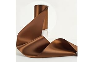 HUIHUANG Brown Ribbon 4 inch Wide Dark Brown Double-Faced Satin Ribbon for Chair Sashes, Large Bows Making, Gift Wrapping, Flower Bouquet, DIY Crafts, Christmas Thanksgiving Decor-10 Yards/Roll