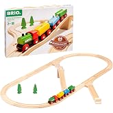 BRIO Classic 65th Anniversary Wooden Train Set - 32-Piece FSC-Certified Wood Train Set - Includes Wooden Trains, Wagons, Bridge &amp; Tracks - Compatible Classic - Kids Ages 2 &amp; Up