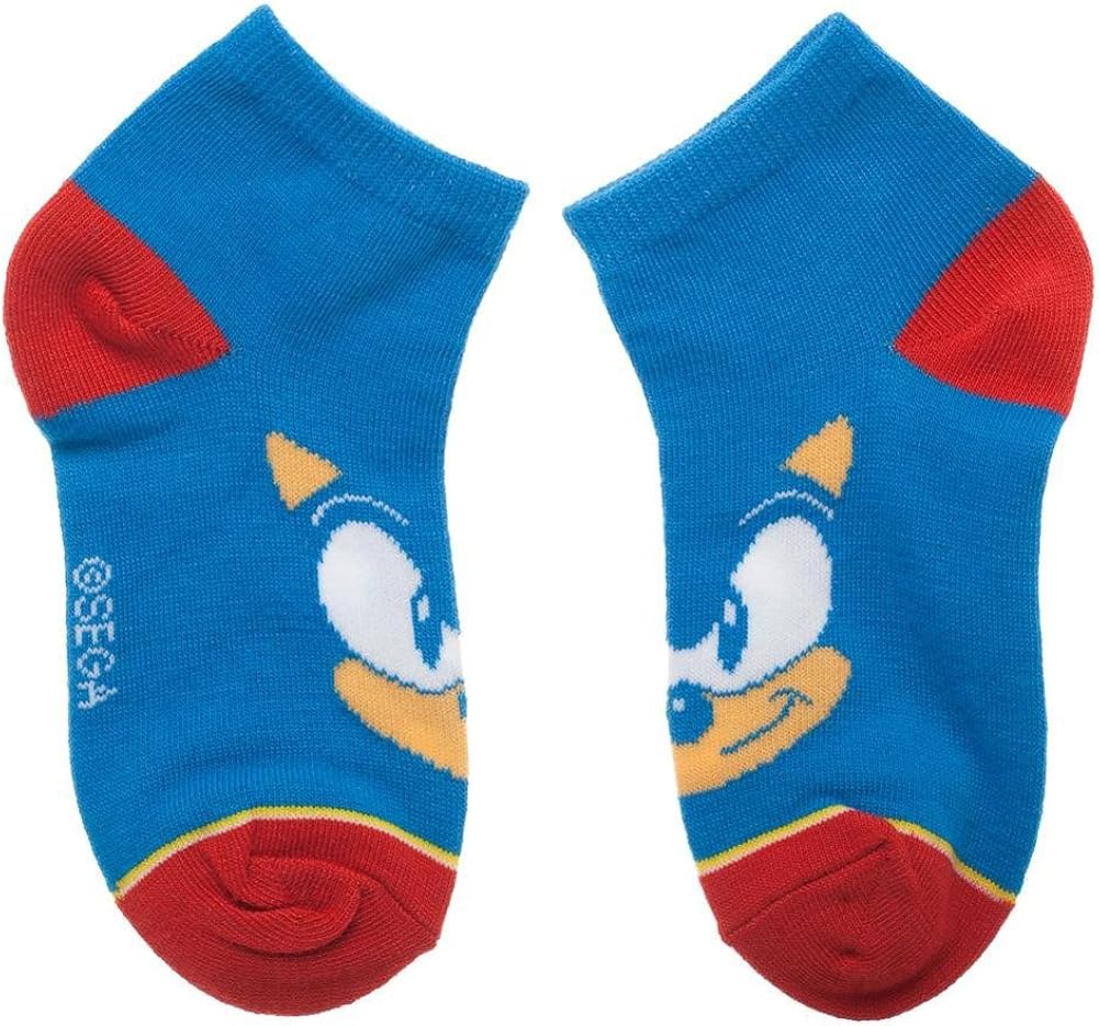 Sega Sonic The Hedgehog Youth Ankle Socks 4 PAIRS: Clothing