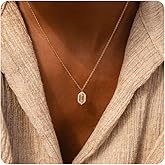 Pencros Diamond Necklaces for Women,14K Gold/White Gold Plated Dainty Necklace for Women Floating Baguette Diamond Necklace Trendy Gold Jewelry