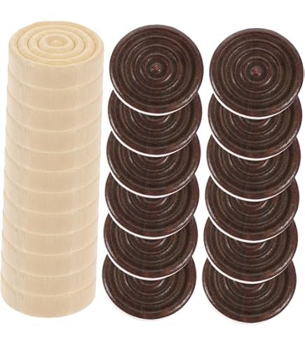 Skylety – Lot 72 Damiers Bois – 2,7 Cm – 2 Couleurs – Pochette Rangement – Backgammon/Dames