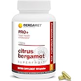 BergaMet Citrus Bergamot SuperFruit PRO+ Supplement, 200:1 Extract, 1350mg, 80% Polyphenols, Olive Leaf Extract, 47% BPF, World's Strongest, 90 Capsules, Backed by Clinical Studies, Made in The USA
