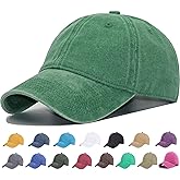 YEANIY Vintage Washed Cotton Plain Baseball Caps Adjustable Unstructured Soft Blank Casual Dad Ball Hats for Men Women