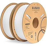 ELEGOO PLA Plus Filament 1.75mm White 2KG, PLA+ Tougher and Stronger 3D Printer Filament Dimensional Accuracy +/- 0.02mm, 2 Pcs 1kg Spool(2.2lbs) Fits for Most FDM 3D Printers
