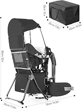 besrey Baby Backpack Carrier Toddler Hiking Carrier with 3-Height Seat Black view 9