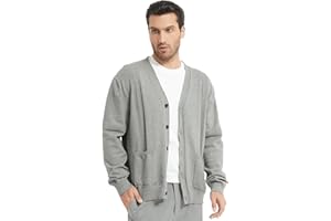 Donason Men's Casual Cardigan Sweater Long Sleeve V Neck Button Down Mens Knit Cardigan Sweaters with Pockets