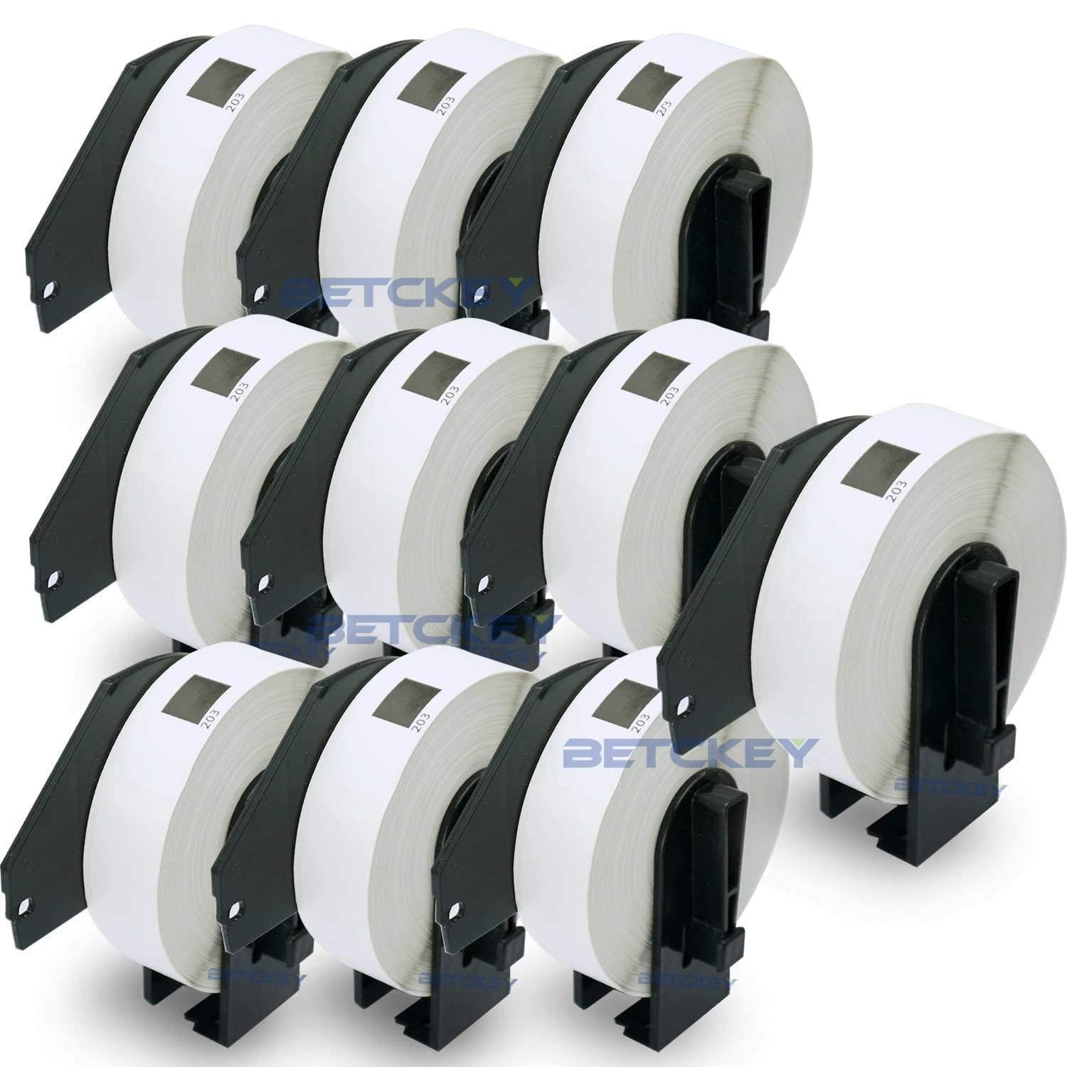 BETCKEY - 10 Rolls DK-11203 Labels, 17mm x 87mm, 3000 File Folder Labels Compatible with Brother QL Label Printers