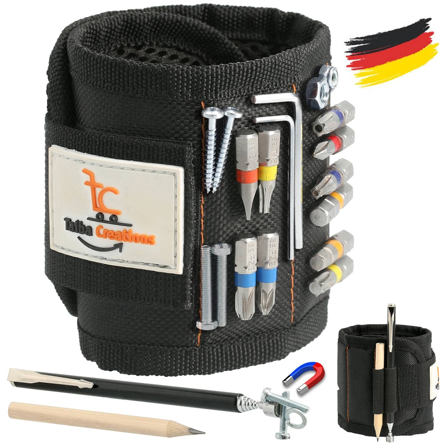 Gifts for Men, Magnetic Bracelet Craftsman Includes Magnetic Rod with LED Light and Pencil to Hold Screws and Nails, Gift Ideas for Father's Day, Men's Day, Birthday, Dad, Gadgets Tool.