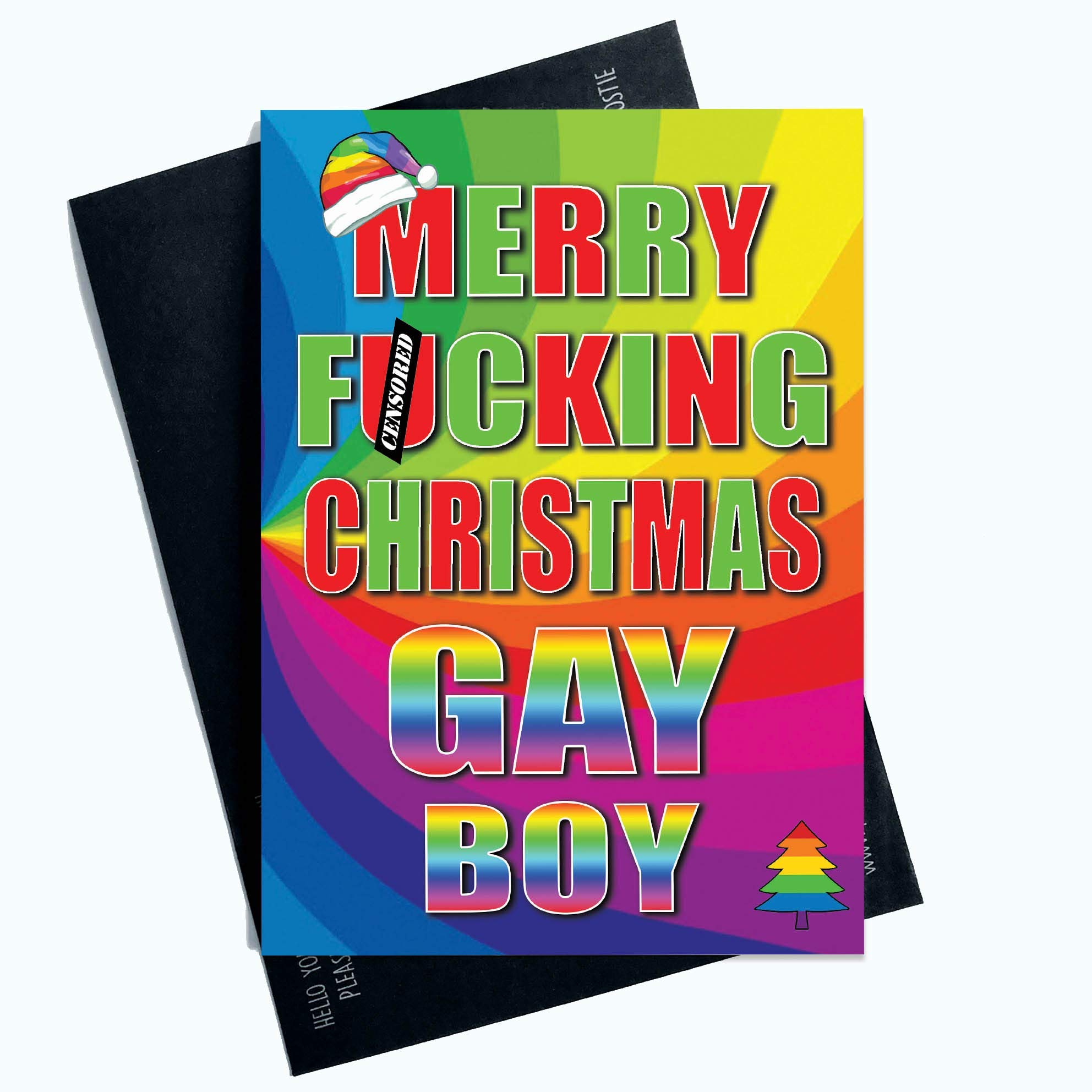 Funny Cards Merry Christmas Gay Boy Gay Pride Homo Friend Bestie Xmas Card PC981