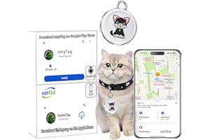 SOTFKD Cat Tracker-Airtag Cat Collar-Pet Tracker-GPS Tracker for Cats | Android and iOS Universal | No Monthly Fee | No Charging Required | Waterproof | Works with Any Collar