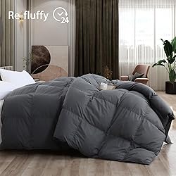 L LOVSOUL Grey Goose Down Comforter King Size,All