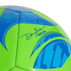 adidas MLS Club Soccer Ball, Green/Glory Blue/Solar