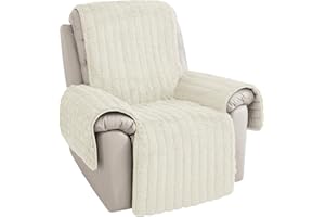 RBSC Home Plush Recliner Slipcover 23 Inches Chair Covers Artificial Wool Lazy Boy Cover Quilted Cover for Recliner Chairs and Furniture