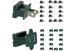 Aniai SPT-1 Vampire Plugs 20Pcs Green - Female and Male Slip Plug, Electrical Plug Replacement for Christmas Decorations Lights