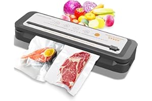 MEGAWISE Vacuum Sealer Machine, Portable Strong Suction Power Food Sealer, Bags and Cutter included with External Vacuum Func