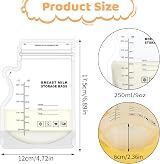 Lanjue 100 Pcs Breast Milk Storage Bags 250ml No-Leak with Pour Spout view 2