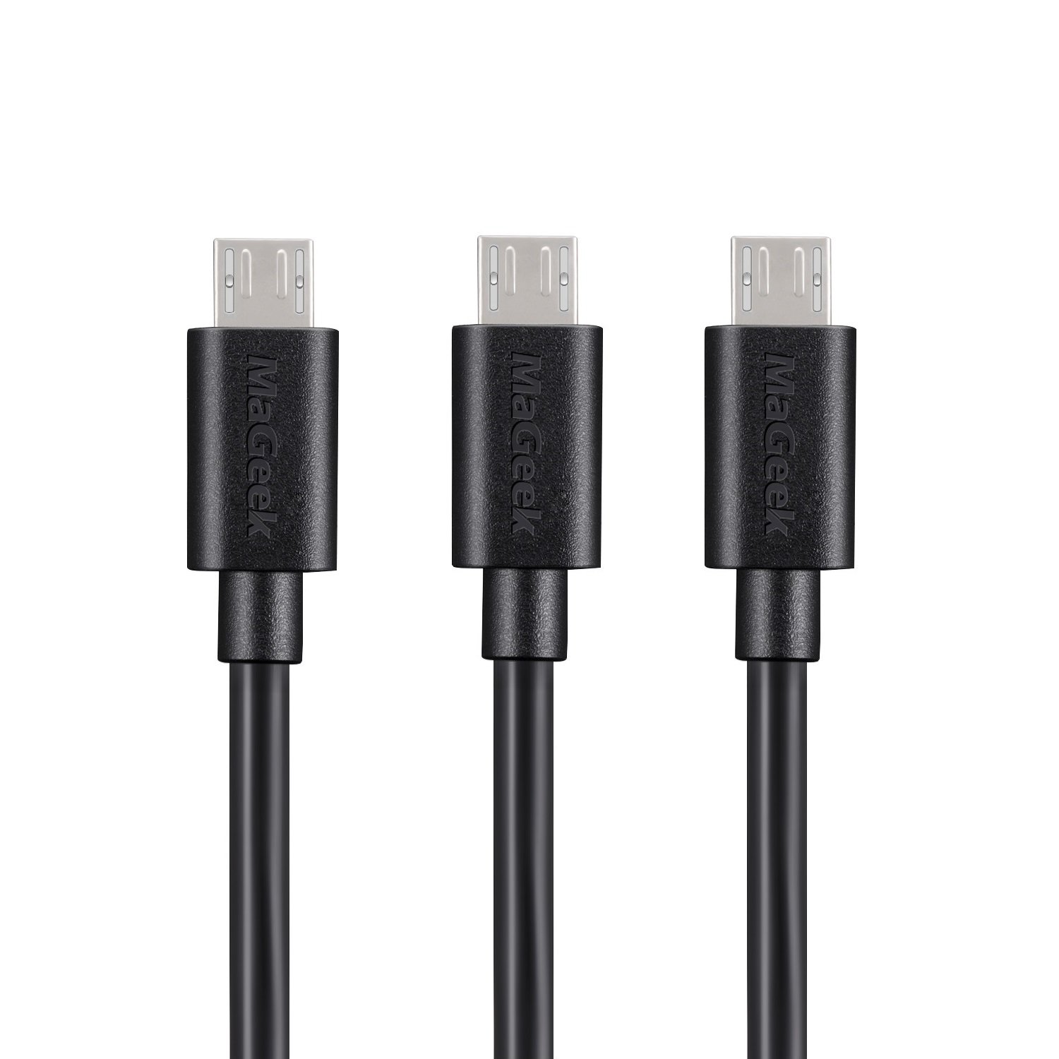 MaGeek Micro USB Cables, [Pack of 3pcs] 3.3ft / 1.0m Premium Data Cables High Speed Sync and Charge Cables for Samsung, HTC, Sony, Motorola, LG, Google, Nokia and More (Black)