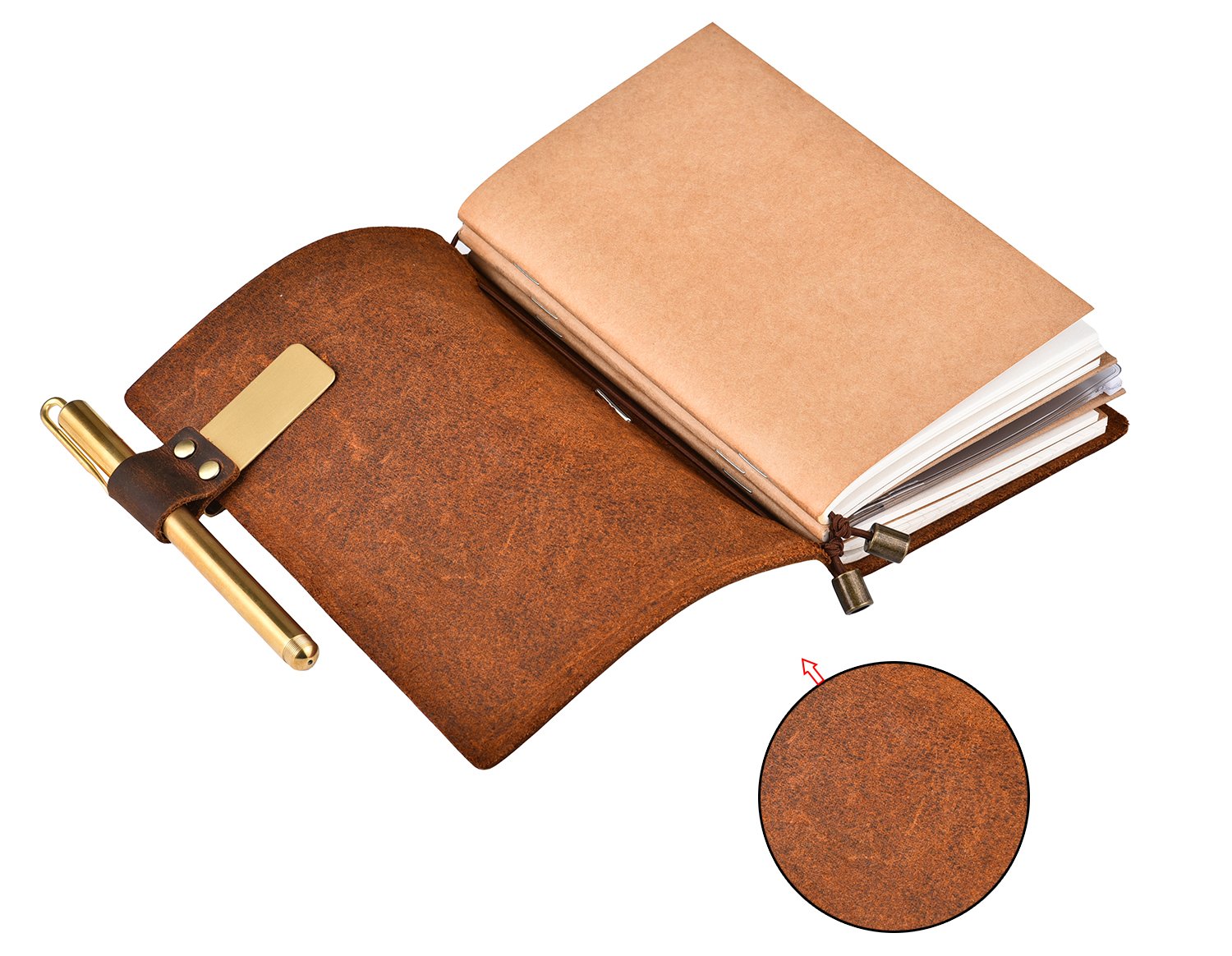 IDEAWIN Handmade Refillable Leather Journal Antique Writing Notebook Genuine Leather Refillable Diary for Men Women Writing, Drawing, Sketching