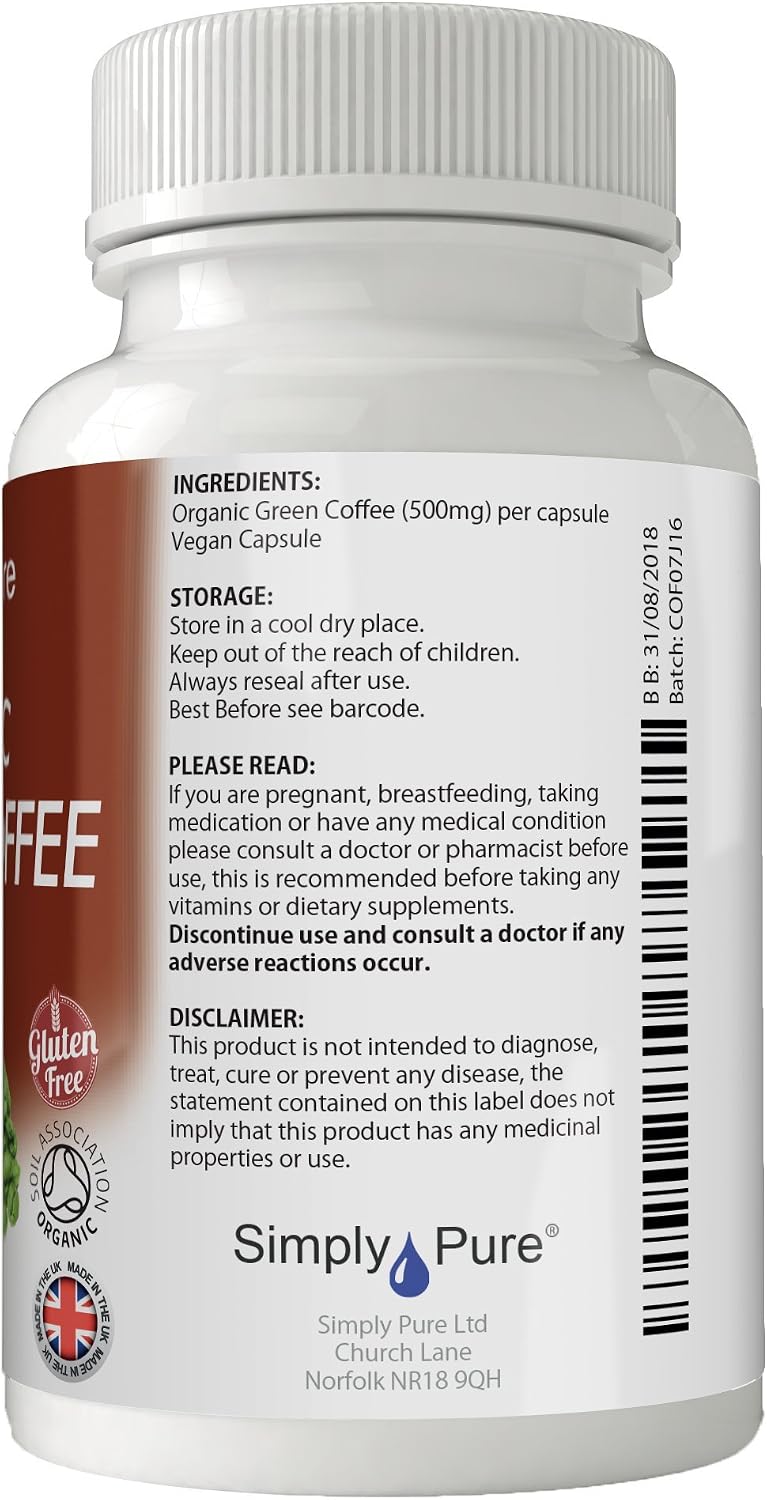 Simply Pure Organic Green Coffee for Heart Health & Metabolism, 90 count (Pack of 1) - Image 4