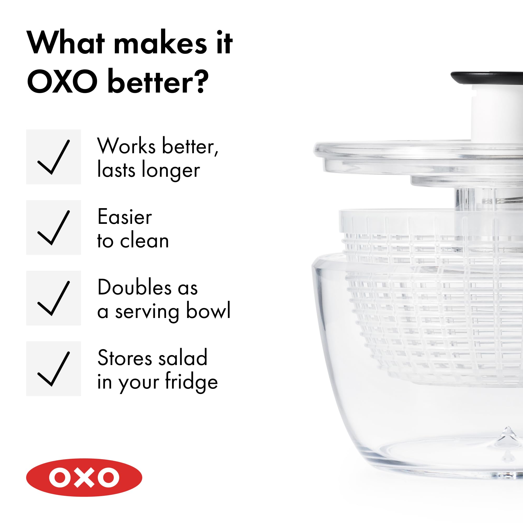 OXO Good Grips Little Salad & Herb Salad Spinner, Fruit Washer and Lettuce Spinner