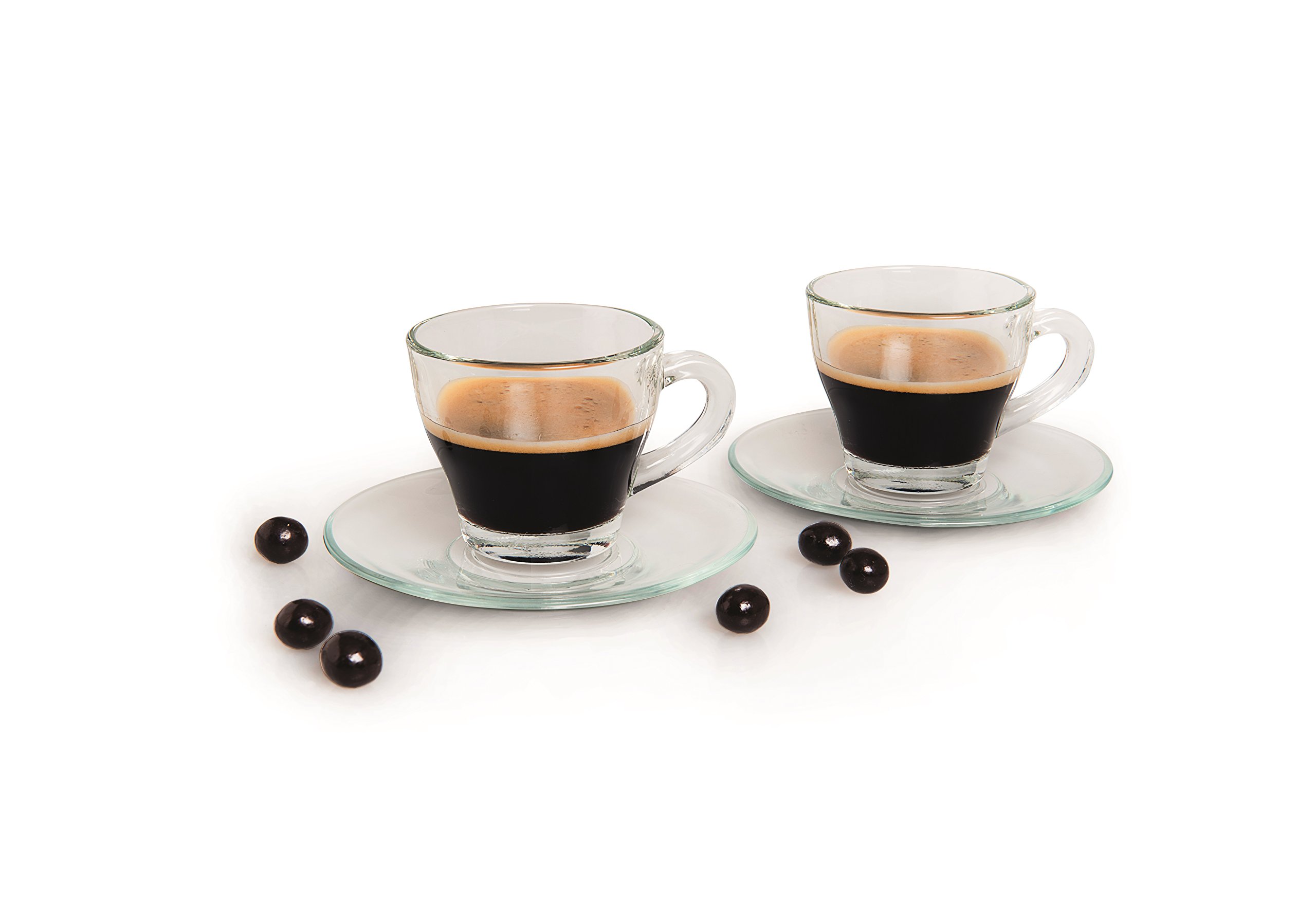 Excelsa Mugs & Co. Pack of 6 Coffee Cups 9 cl, glass, transparent, 6.5 x 6.5 x 5.6 cm