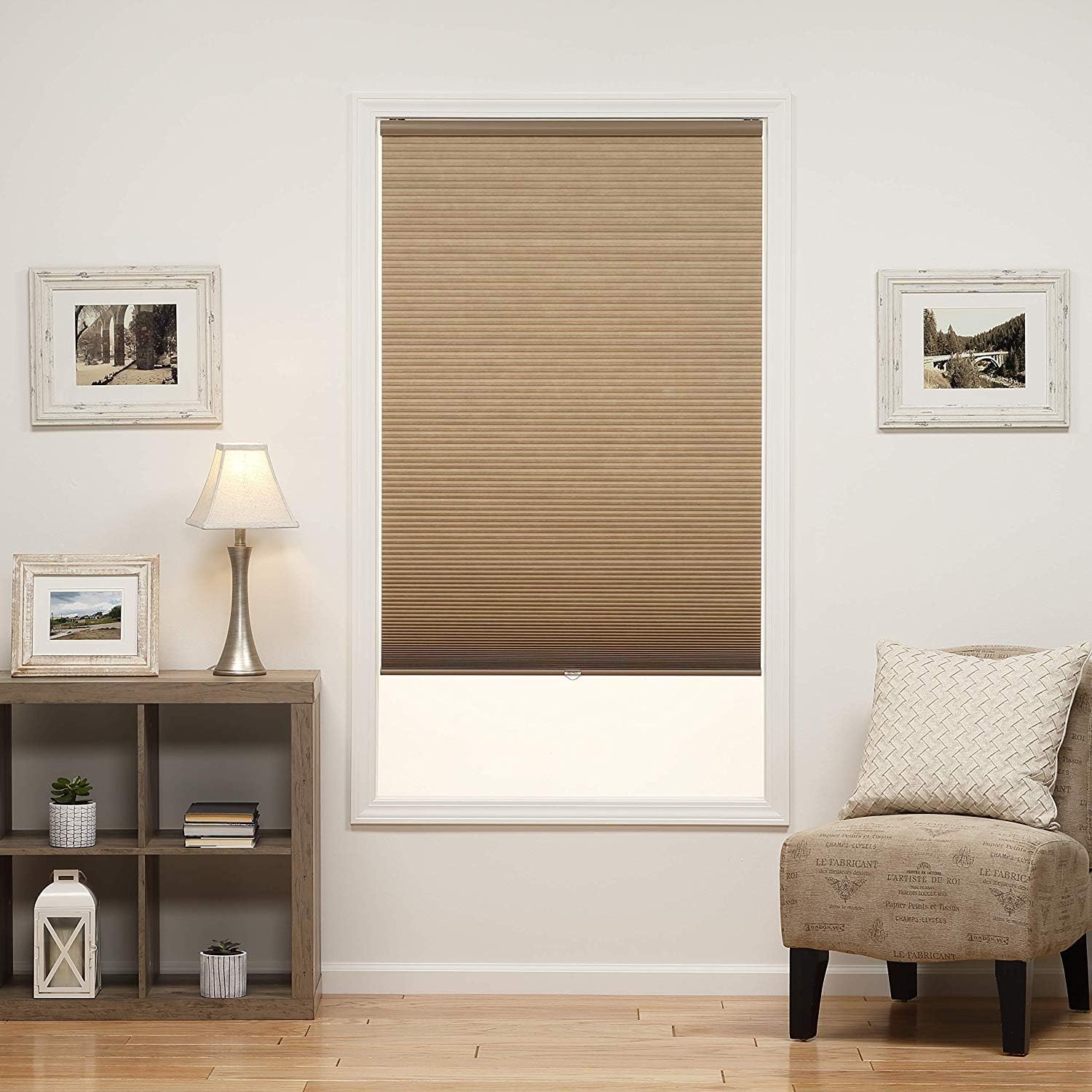 Linen DEZ Furnishings QCLN714720 Cordless Light Filtering Cellular