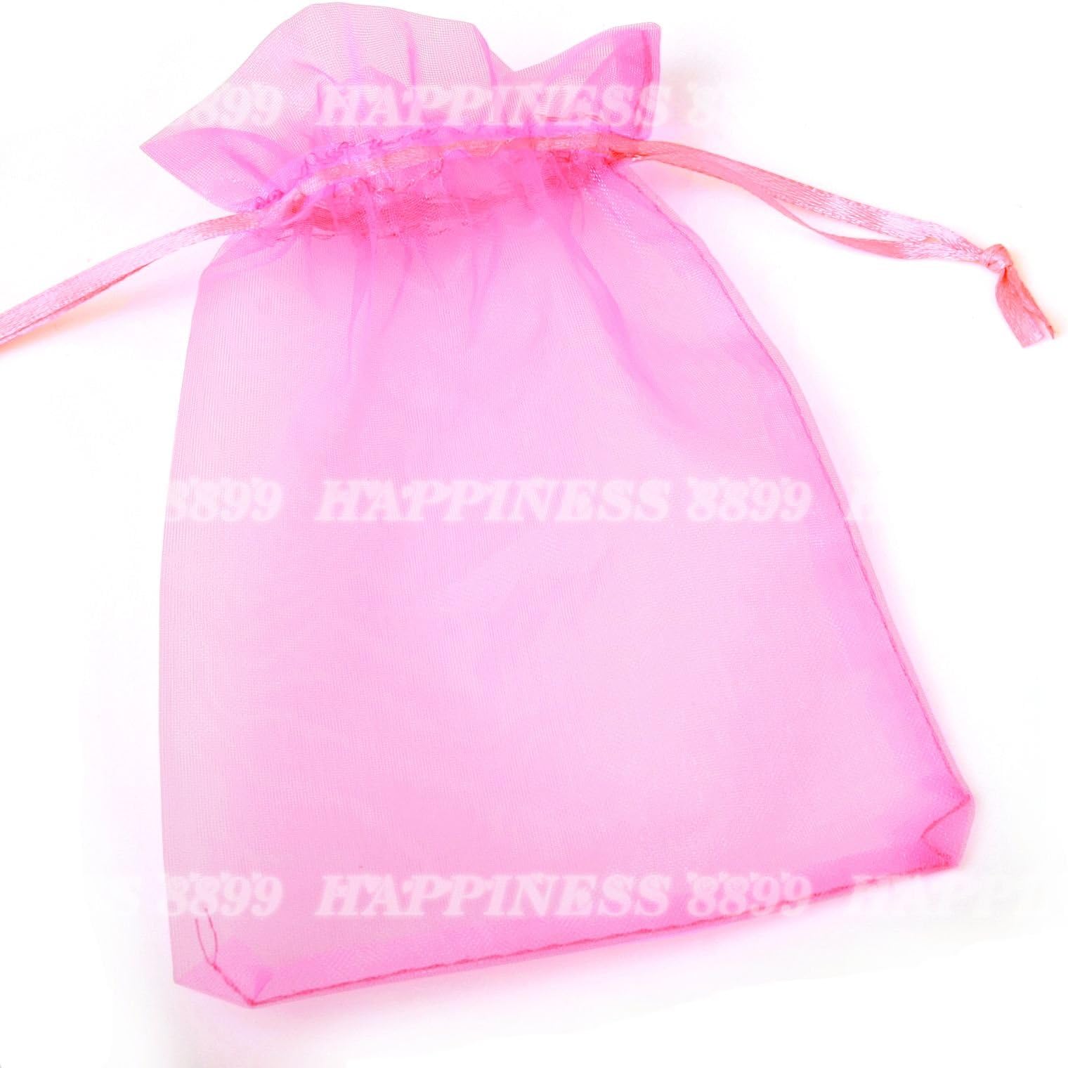 Wocharm(TM) 50 pcs Organza Wedding Favor Gift Bags Jewellery Pouch Candy Bag 9*12cm (Peach blossom red)