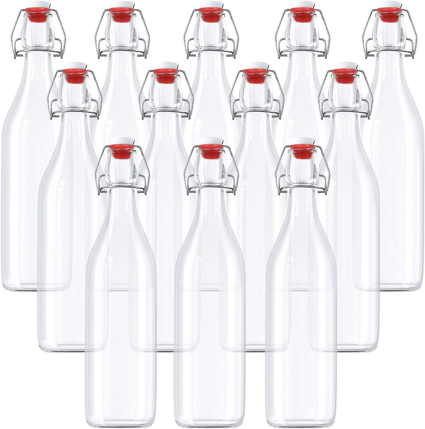 Kurtzy 12 Pack Clip Top Glass Bottle/Swing Top Bottles/Traditional