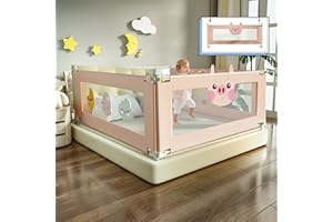 EAQ Bed Rail for Toddlers, Infants Safety Bed Guardrail, Toddler Bed Rails for Twin, Full Size, Queen &King Mattress,Extra Long Crib Rail Guard,One Pack(70", Pink)