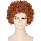 Miss U Hair Women Short Curly Red Orange Wig Halloween Cosplay Costume Wig
