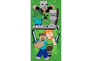 Aymax Minecraft Polyester Beach Towels, Beach Towel 70 x 140 cm Ultra Absorbent
