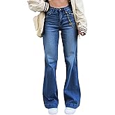 EMMIOL Women's Flare Wide Leg Jeans Stretchy High Waisted Bell Bottom 2026 Basic Bootcut Denim Pants