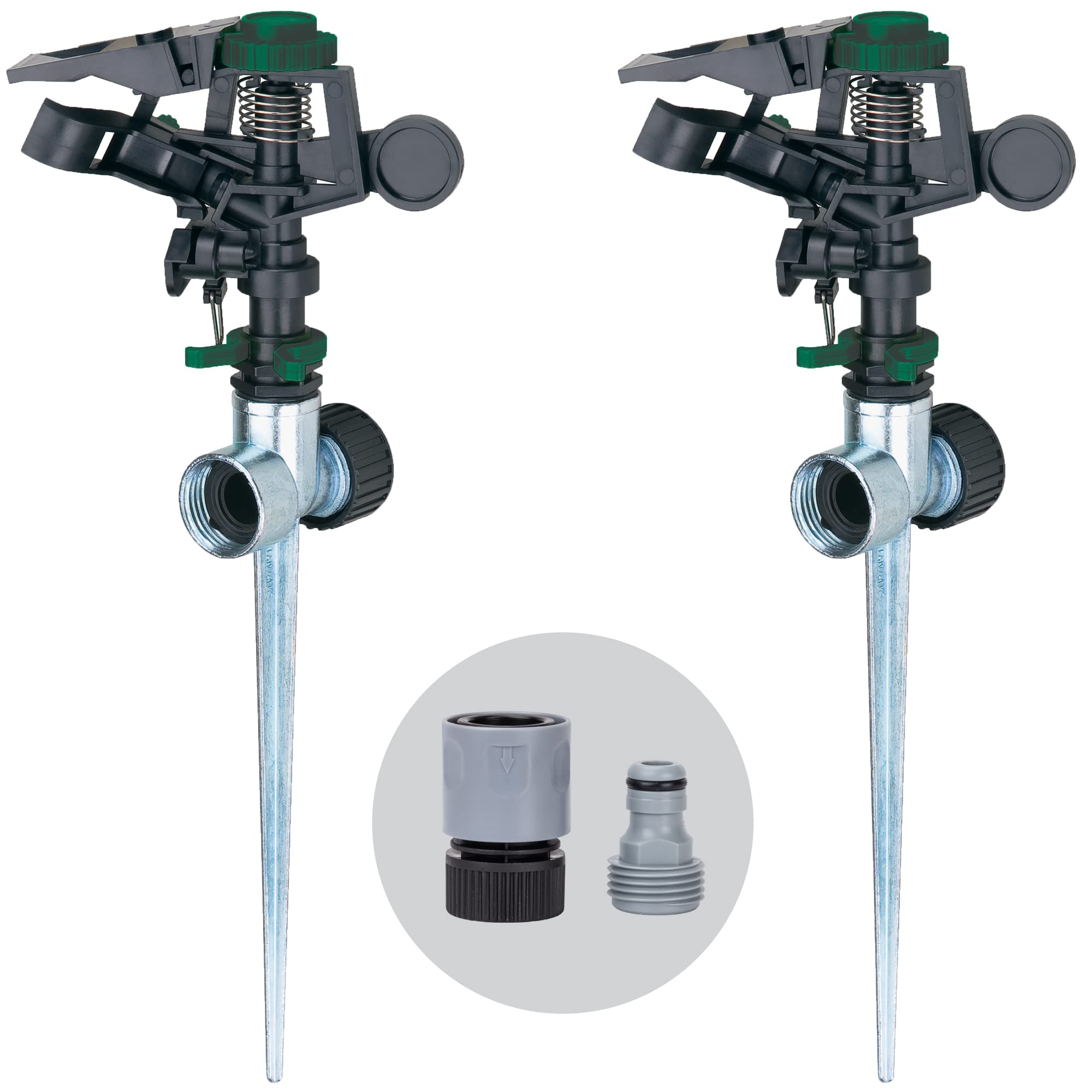 Photo 1 of Melnor 65176AMZ Pulsating Sprinkler Dual Pack with Metal Spike