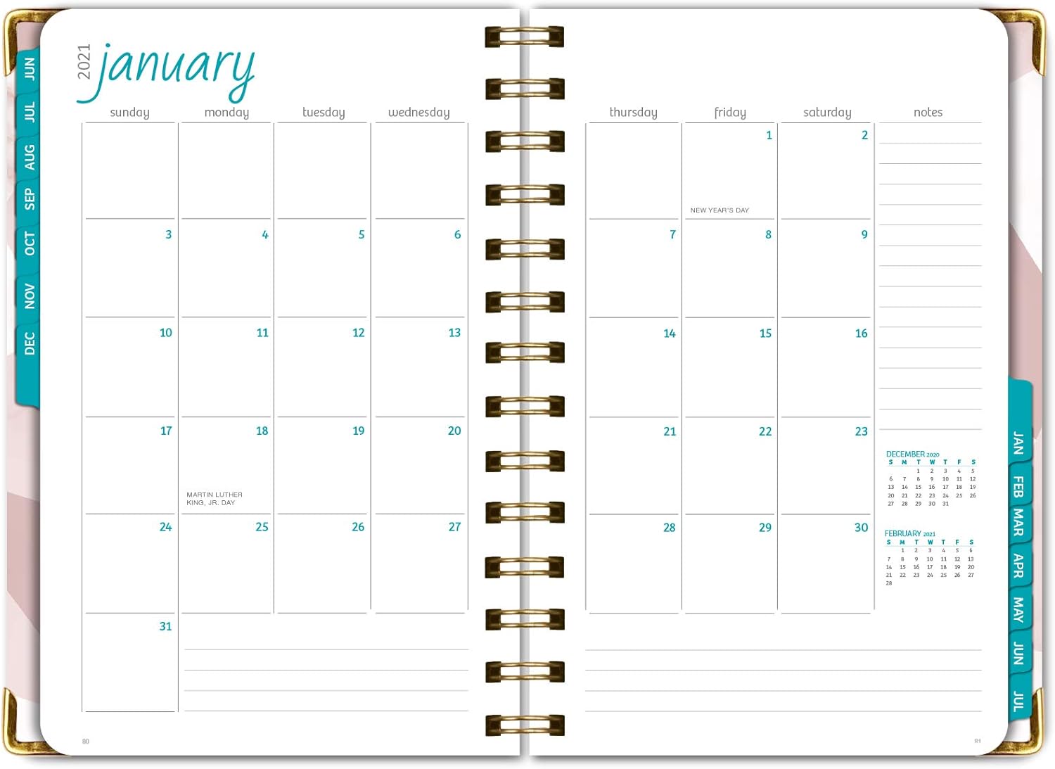 HARDCOVER Academic Year 2020-2021 Planner: (June 2020 Through July 2021) 5.5"x8" Daily Weekly Monthly Planner Yearly Agenda. Bonus Bookmark, Pocket Folder and Sticky Note Set (New Pink Triangles) : Office Products