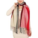 Wander Agio Women's Fashion Long Shawl Big Grid Winter Warm Lattice Large Scarf
