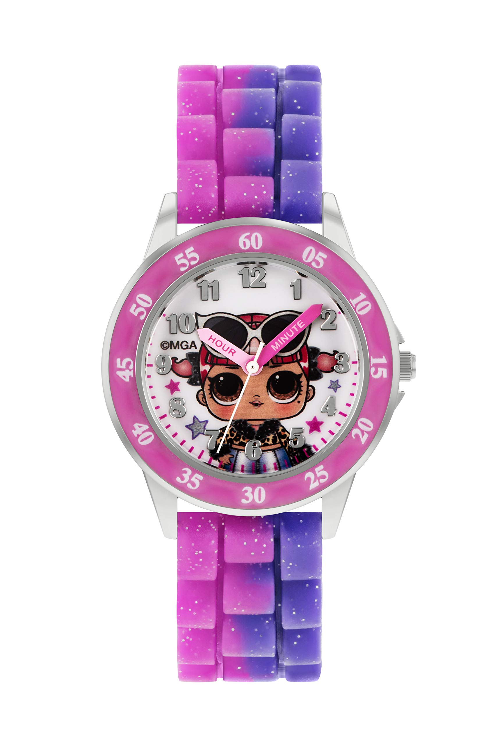 lol surprise Girls Pink and Purple Strap Time Teacher Watch LOL9017ARG