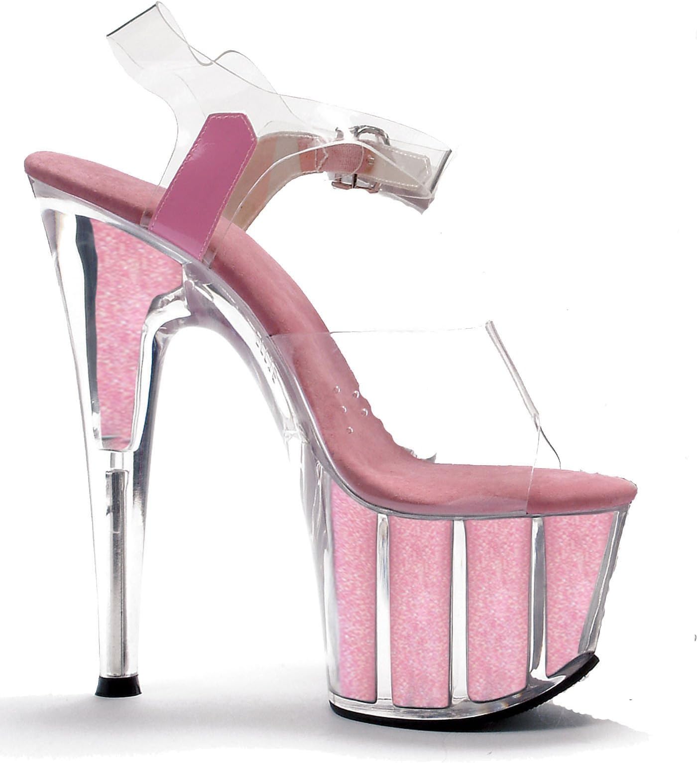 Ellie ShoesWomen's 7 Inch Pointed Stiletto Sandal with Glitter in Platform