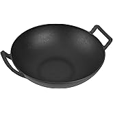 Onlyfire Cast Iron Wok for Weber Gourmet BBQ System, Universal Nonstick Stir-Fry Pan Compatible with Multiple Cooktops Including Induction, Gas Stove, Range Oven, Campfire