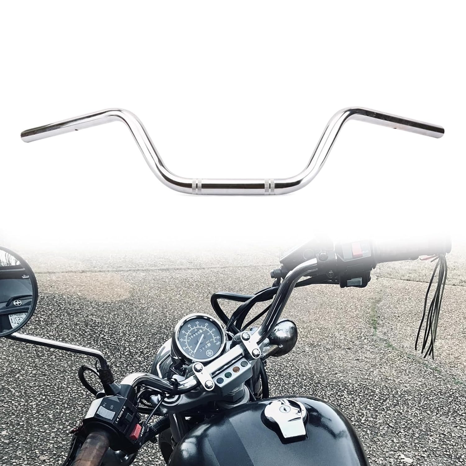 Photo 1 of AnXin Motorcycle 7/8" Drag Handlebars High-Rise Tracker Handle Bars Universal For Sportster XL 883 1200 Cruiser Bobber Custom Chopper Softail Dyna Tour Glide Road CG125 Chrome