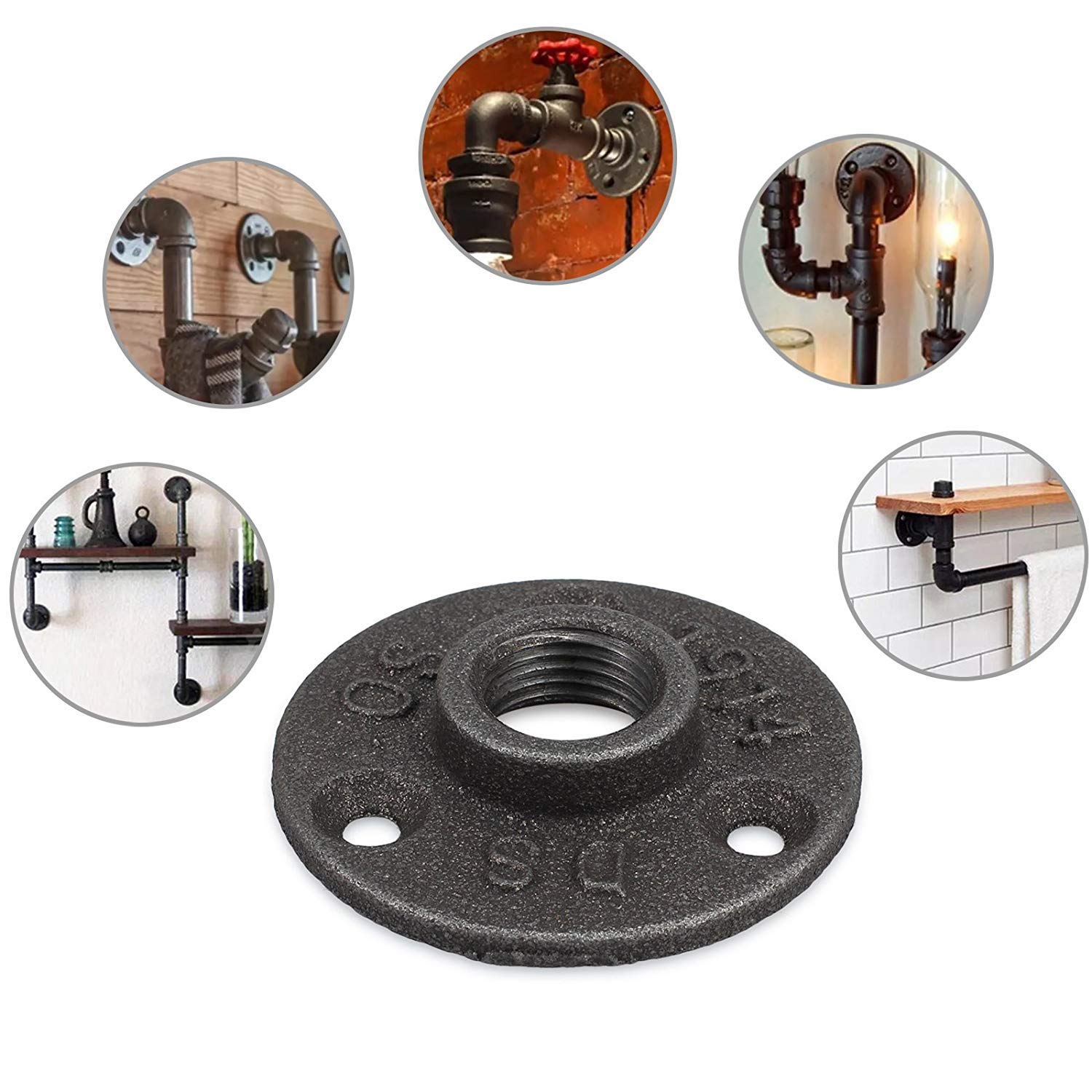 MVPSONAG Mensola angolare industriale a forma di L, mensole galleggianti angolari in legno rustico a 3 livelli, scaffalature in tubo industriale in metallo, libreria angolare industriale per bagno