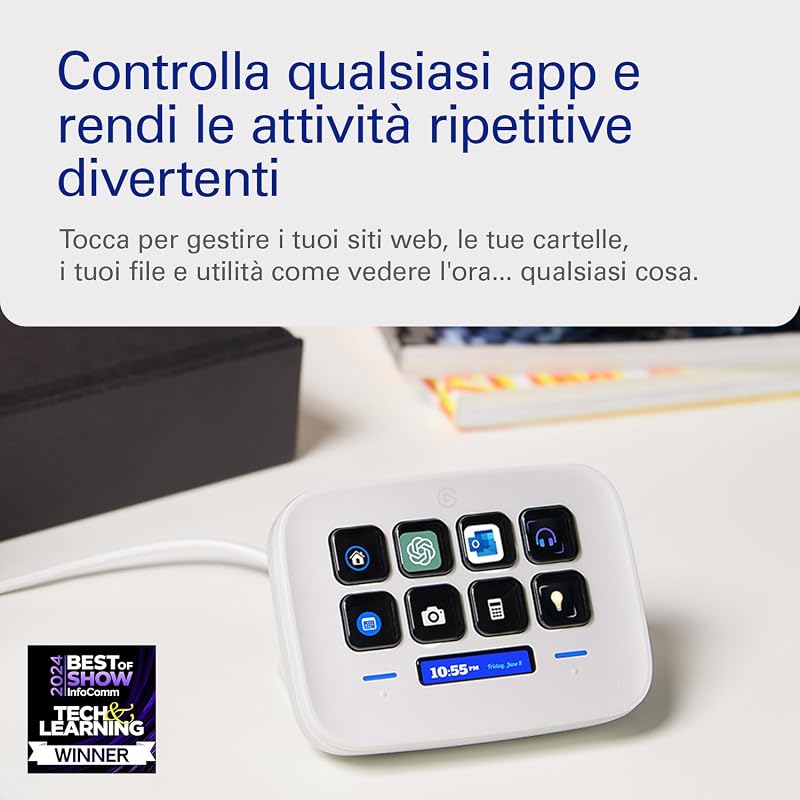 Stream Deck Neo – 8 Tasti Personalizzabili, 2 Touch Point, velocizza attività e Flussi di Lavoro - controlla Word, Excel, PowerPoint, Teams, Zoom, Spotify e Altro, Drag And Drop - per Mac e PC