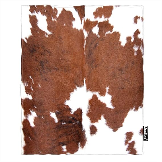Moslion Cowhide Soft Throw Blanket 30x40 Inch Leopard Farm