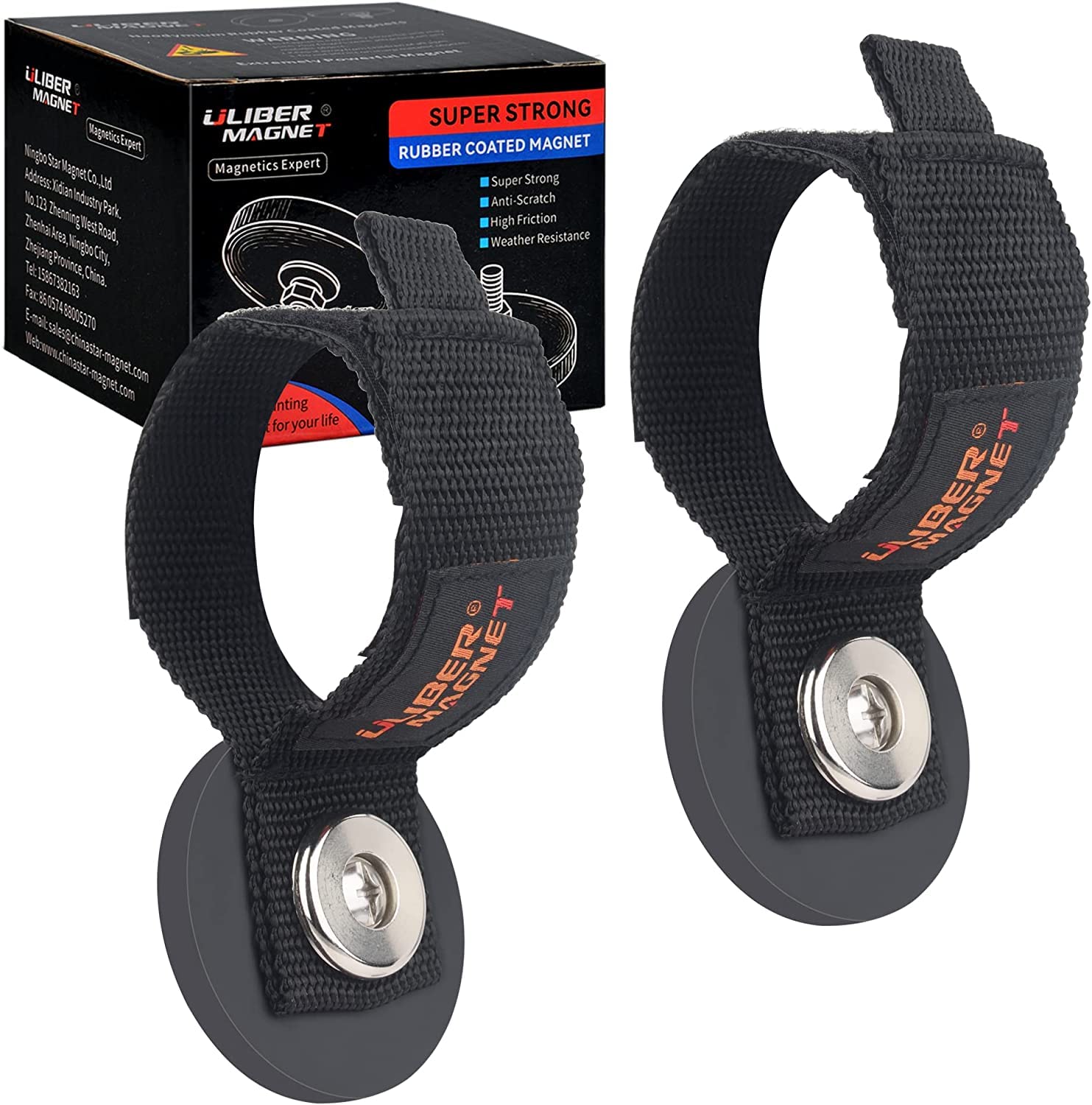 ULIBERMAG Strong Magnetic Hooks for Hanging, Heavy Magnetic Storage Tool Manager, Extensions, Hoses, Cables, Ropes, Tools, Pickup, RV and Workshop (Pack of 2)