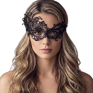 FABLENOVA Masquerade Mask for Women, Elegant Lace Mask for Halloween, Carnival & Themed Party